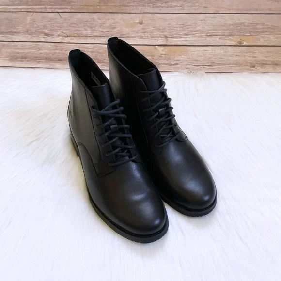 Timberland Women’s Mont Chevalier Mid Lace Up Black Leather Boots - Picture 3 of 7